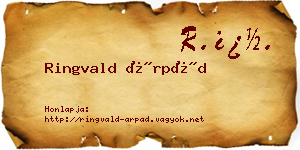 Ringvald Árpád névjegykártya